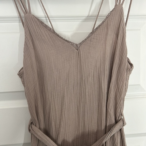 ZARA BASICS  - midi cotton slip dress a line dusty pink spaghetti straps small - Picture 2 of 11